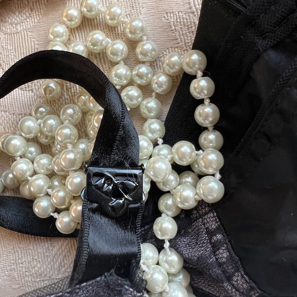 Vintage 70's-80's Edith Lances Minimizing Hand Sewn Bra Style 453 Black - Picture 4 of 16